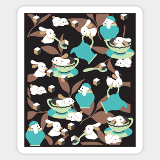 Rabbit Tea Party Art II Sticker